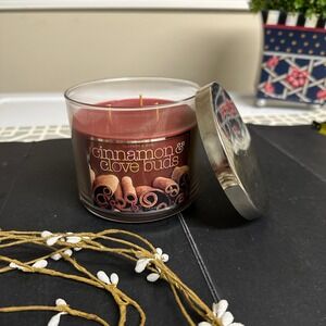 Slatkin & Co Vintage CINNAMON & CLOVE BUDS 14.5 oz 3 - Wick Scented Candle new